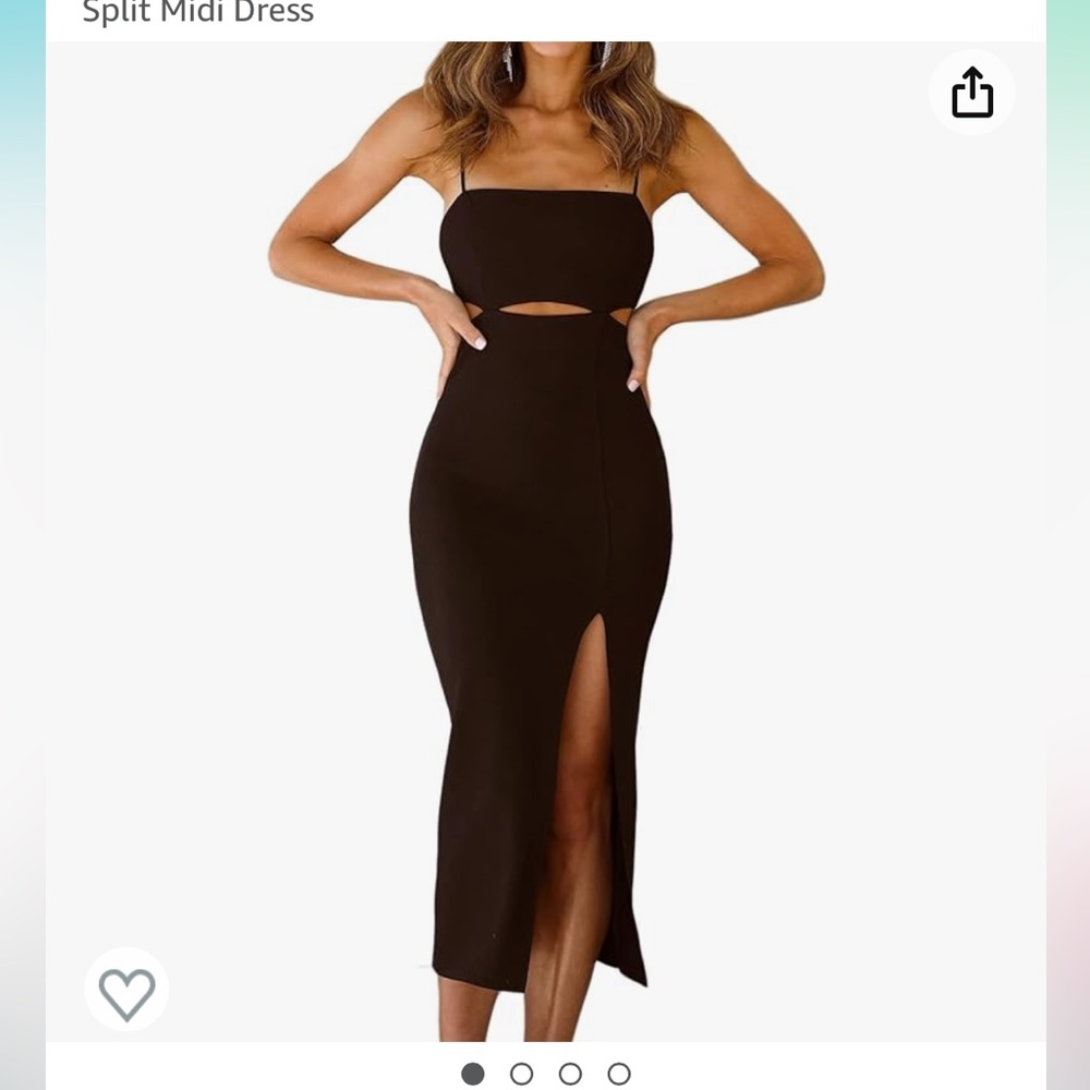 Strappy Cutout Midi Dress in Black